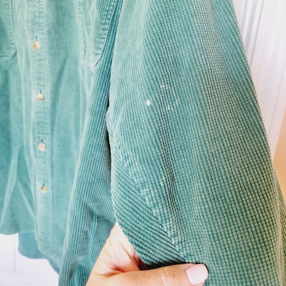 90s Vintage American Rebel Waffle Knit Cotton Button-down Shirt - Picture 5 of 10